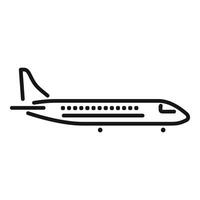 Big airplane taking off from airport runway side view vector