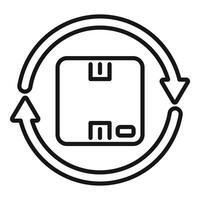 Cardboard box rotating with arrows for delivery and shipping service vector