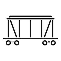 Empty platform train car waiting for loading in black and white vector