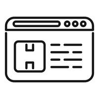 Online shop website interface showing ordered parcel tracking information vector