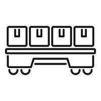 Automated warehouse robot carrying cardboard boxes on platform vector