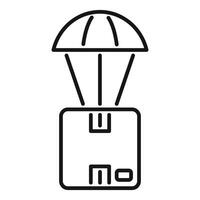 Delivery service is dropping a package with a parachute icon vector