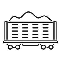 Full open wagon carrying bulk cargo moving on railroad vector