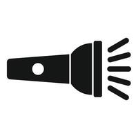 Flashlight shining light beam simple icon vector