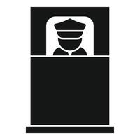 Border guard officer checking documents at passport control vector