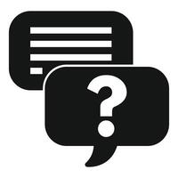 Black question mark speech bubble answering a message icon vector