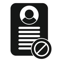 Access denied user profile with stop sign icon glyph vector