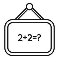 School blackboard hanging with simple math sum on it vector