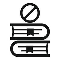 Forbidden knowledge symbol with two books and stop sign vector