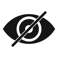 Crossed eye showing blind concept icon vector