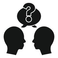 Two people looking for solution with question mark symbol vector
