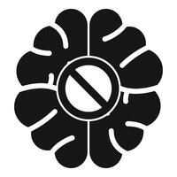 Stop thinking icon showing forbidden thought process vector