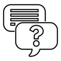Customer support chat with question mark inside speech bubble asking for information vector