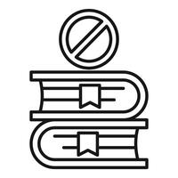 Forbidden knowledge symbol over stack of books icon vector
