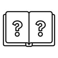 Open book with question marks asking for an answer vector