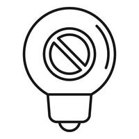 Light bulb with forbidden symbol is representing lack of new ideas vector