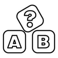 Question mark symbol on top of letter blocks vector