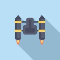 Jetpack with three engines generating thrust powering flight vector