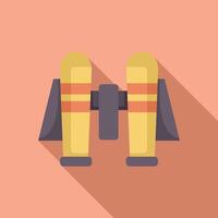 Yellow binoculars with a long shadow on a pink background vector