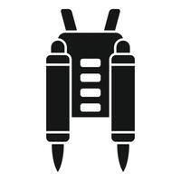 Jetpack generating vertical thrust for flying upwards vector