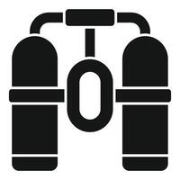 Double oxygen tank connected with pipe and valve icon vector