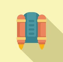 Jetpack flying with fire burning using modern technology vector