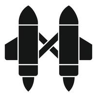Nuclear missiles crossed representing danger of war vector