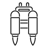 Jetpack with two turbines for flying in outline style vector