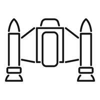 Spacecraft module with two rocket boosters for space exploration vector