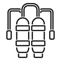 Pair of oxygen tanks with regulators for scuba diving and underwater exploration vector