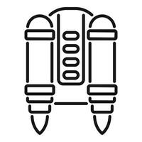 Jetpack with three turbines launching up to the sky vector