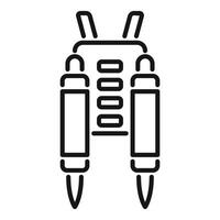 Modern jetpack with two turbines fueling up taking off vector