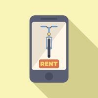 Mobile app showing a bicycle for rent vector