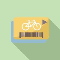 Bicycle sharing service card with barcode allowing access vector