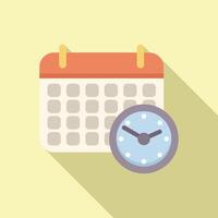 Clock showing time running out on calendar schedule vector