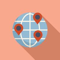 Global business is expanding around the world with location pins vector
