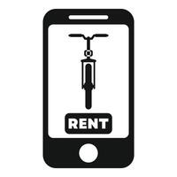 Smartphone app showing bicycle for rent vector