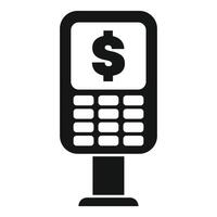 Payment terminal showing dollar currency symbol for commerce vector