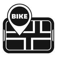 Bike location pin showing on a gps map on a mobile phone vector