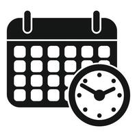 Clock showing deadline on calendar icon showing appointment vector