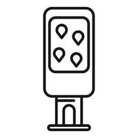 Interactive digital signage kiosk showing location pins vector