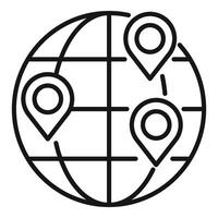 Global network connecting points around the world vector