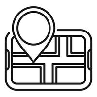 Mobile gps navigation showing location pin on city map vector