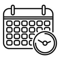 Clock showing time management with calendar showing scheduled events vector