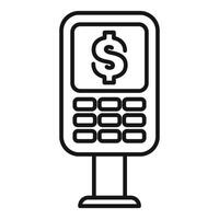Payment terminal showing dollar sign on screen for accepting nfc payments vector