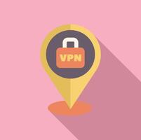 Location pin pointing vpn lock symbolising secure connection vector