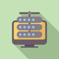 Computer hosting server database icon showing data center concept vector
