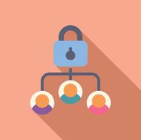 Data protection system managing user access with padlock icon vector
