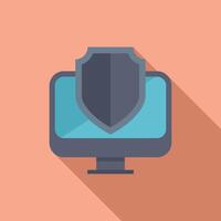 Computer security shield protecting user data and privacy online vector