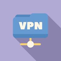 Vpn data transferring through server folder icon vector